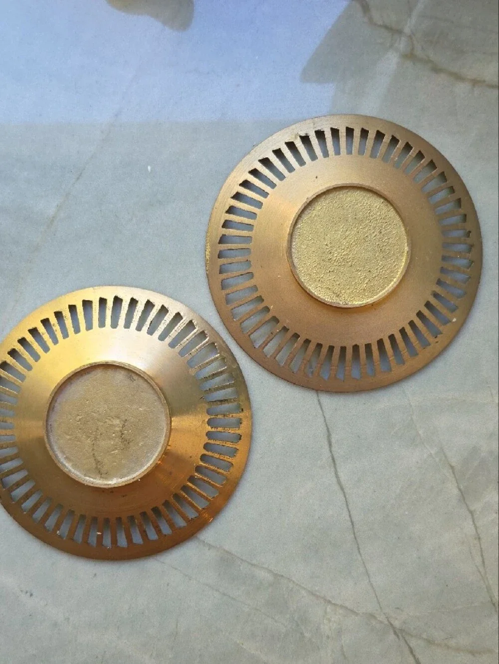 Brass Candle Holders or Trinket Tray - Set of 2